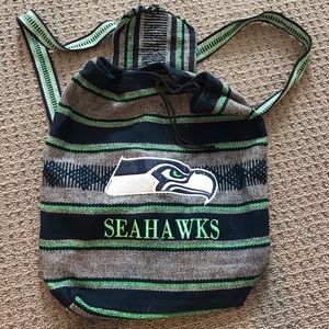 Seattle seahawks knit draw string bag